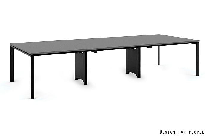Duże biurko bench do biura open space – 6 osób, kolor blatu antracyt
