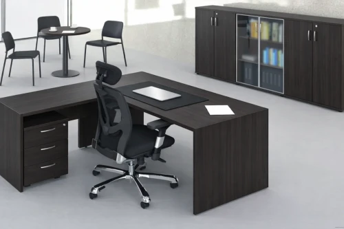 Biurko gabinetowe 28 mm w kolorze venge – minimalistyczne biuro