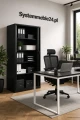 szafa biurowa czarna z drzwiami żaluzjowymi aranżacja biura Systemmeble24.pl