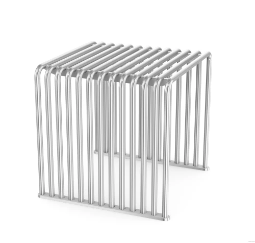 ławka miejska stalowa modułowa srebrna nowoczesna outdoor park przestrzeń publiczna