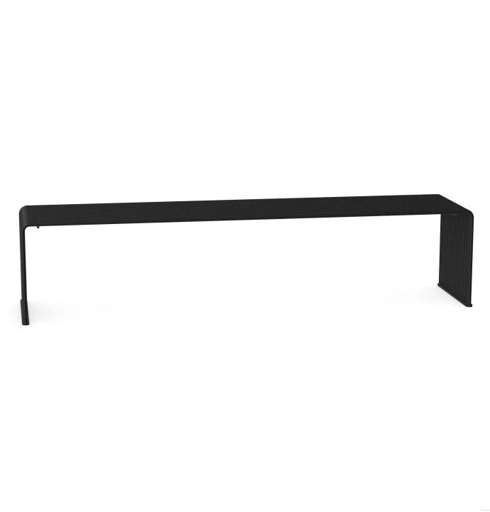 ławka miejska stalowa czarna RAL9005 prosta nowoczesna outdoor