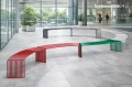 nowoczesne ławki łukowe stalowe aranżacja przestrzeni publicznej design Systemmeble24.pl