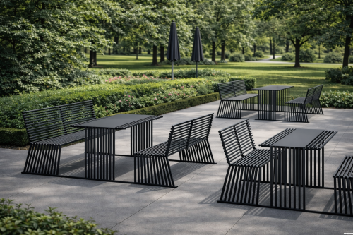 meble miejskie ławki i stoły park przestrzeń publiczna Warszawa Kraków Wrocław
