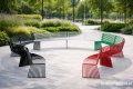 ławki łukowe stalowe układ otwarty meble miejskie park strefa relaksu Bydgoszcz Wrocław