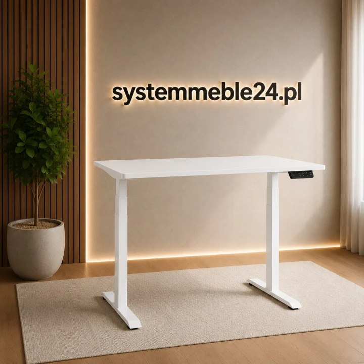 Białe biurko elektryczne ACTIVE I – ergonomiczne stanowisko pracy od Systemmeble24