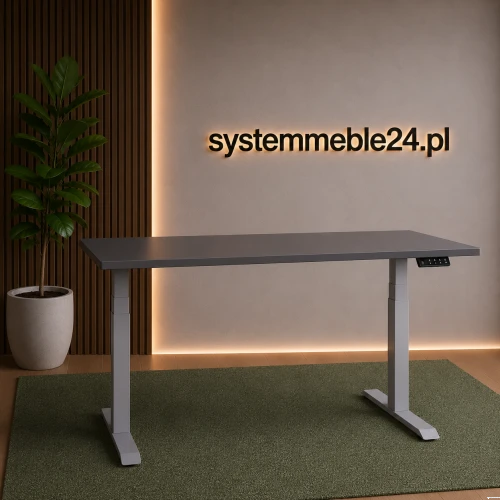 Biurko elektryczne A I 160x70 ze stelażem szarym – nowoczesne biuro premium