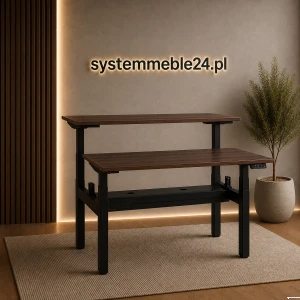 BIURKO ELEKTRYCZNE A II – PODWÓJNE STANOWISKO PRACY 2x140/70 – czarny stelaż 