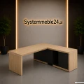 Efektowne biurko gabinetowe LINEART z kontenerem – luksusowy system mebli gabinetowych
