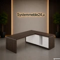 Nowoczesne biurko gabinetowe LINEART z szafką – system mebli gabinetowych premium