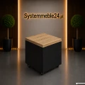 kontenerek mobilny Lineart czarna obudowa i szuflady wieniec dąb celtic Systemmeble24.pl