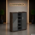 Komoda gabinetowa LINEART z frontami antracyt połysk – nowoczesne meble gabinetowe premium Systemmeble24.pl