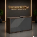Komoda gabinetowa LINEART 211/50/118 w aranżacji premium Systemmeble24.pl – nowoczesna komoda gabinetowa z frontami antracyt połysk i dekoracyjną listwą chromowaną.