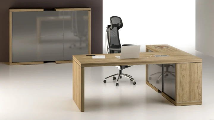 Komoda gabinetowa LINEART 191/50/118 w aranżacji premium Systemmeble24.pl – nowoczesna komoda do biura i gabinetu z eleganckimi frontami antracyt połysk.