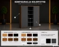 Konfiguracja kolorystyki systemu mebli gabinetowych LINEART – dostępne dekory obudowy, korpusu wewnętrznego oraz frontów komody.