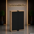 Komoda LINEART z frontami czarnymi płytowymi – eleganckie meble gabinetowe do biura i kancelarii