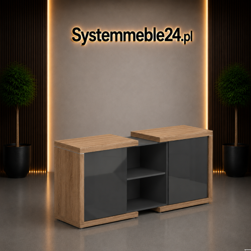 Niska komoda LINEART – eleganckie meble gabinetowe premium