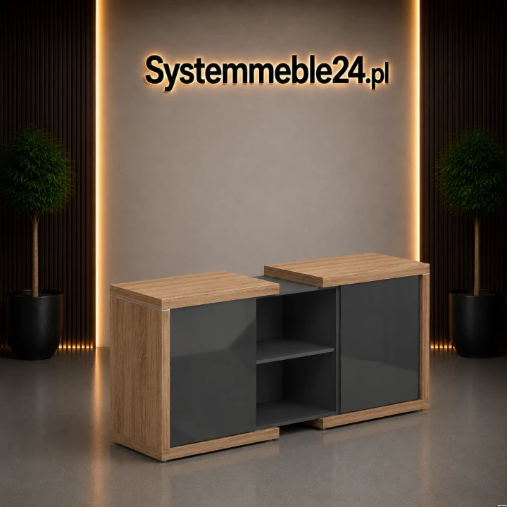 Niska komoda LINEART – eleganckie meble gabinetowe premium