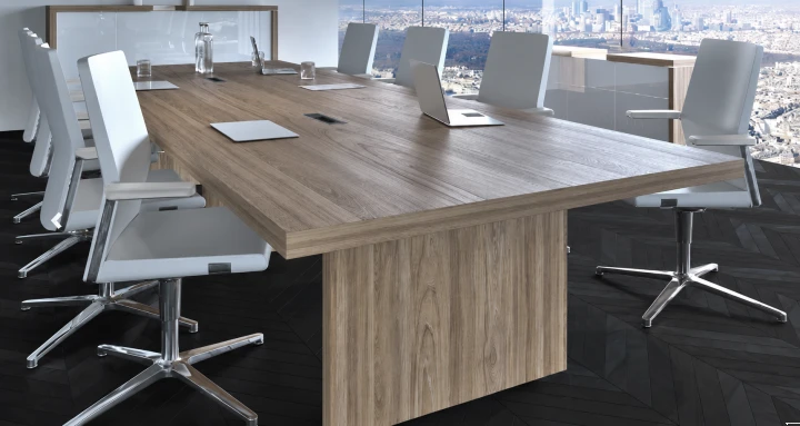 Nowoczesny stół konferencyjny LINEART z grubym blatem 54 mm – eleganckie meble konferencyjne premium
