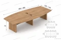 Stół konferencyjny EXO – blat kształtowy, wymiary 380 cm i 480 cm, widok techniczny