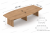 Stół konferencyjny EXO – blat kształtowy, wymiary 380 cm i 480 cm, widok techniczny