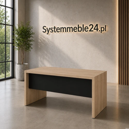 Biurko gabinetowe EXO 153/90 blat kształtowy wizualizacja Systemmeble24.pl