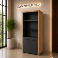 Szafa gabinetowa EXO 86/43/184 z częścią otwartą – klasyczne meble gabinetowe EXO w aranżacji biurowej Systemmeble24.pl
