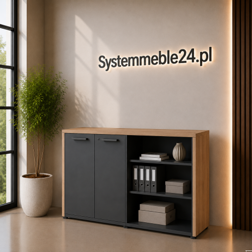 Komoda gabinetowa EXO 166 cm częściowo otwarta