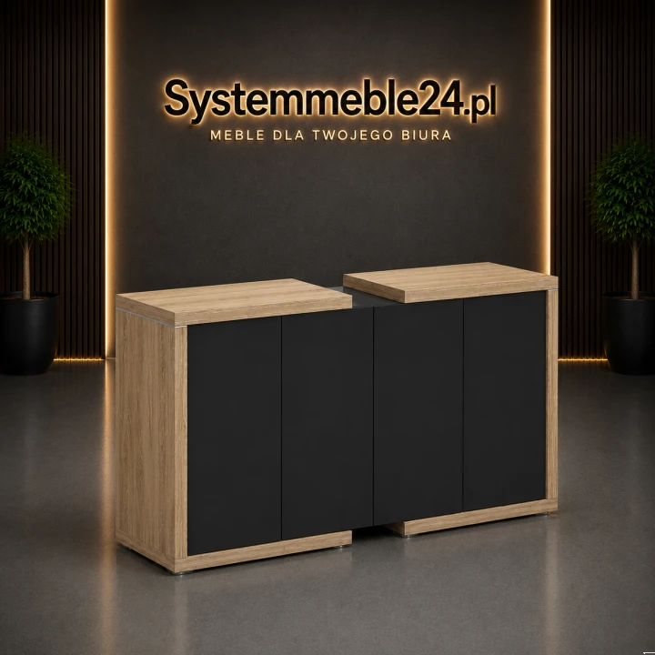 Komoda LINEART do gabinetu – eleganckie meble gabinetowe z grubą płytą 54 mm oraz nowoczesnym wykończeniem w stylu premium.