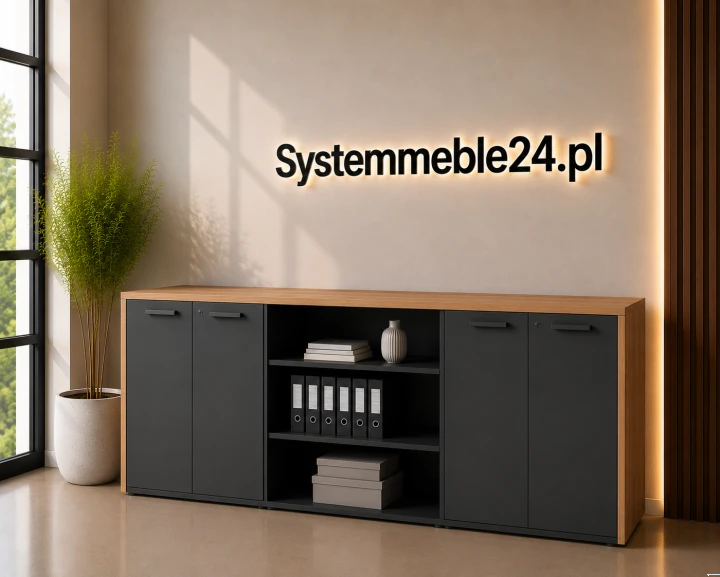 Komoda gabinetowa EXO 246 cm częściowo otwarta