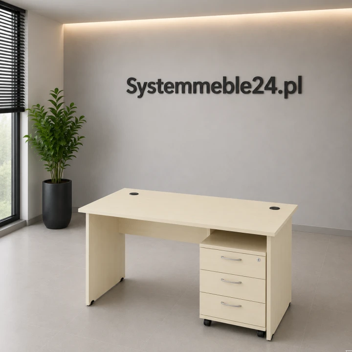 biurko z kontenerem klon wizualizacja Systemmeble24