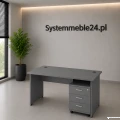 biurko z kontenerem antracyt wizualizacja Systemmeble24