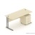 Biurko 116 cm z kontenerem EM Box w kolorze klon –  Systemmeble24