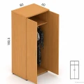 Szafa ubraniowa EM Box 80/60/183,5 cm – wnętrze z drążkiem i górną półką do przechowywania odzieży oraz akcesoriów.