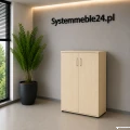 Szafa aktowa EM Box 80/38,5/113 cm w dekorze klon – funkcjonalna szafa biurowa do przechowywania dokumentów i segregatorów.