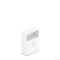 Szafa aktowa częściowo otwarta EM Box 80/38,5/113 cm w kolorze białym – praktyczna szafa biurowa z otwartą półką.