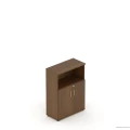 Szafa aktowa częściowo otwarta EM Box 80/38,5/113 cm w kolorze orzech – nowoczesna szafa biurowa do dokumentów.