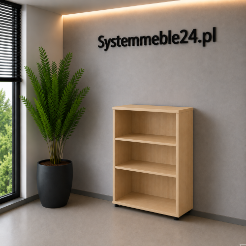 Regał aktowy 80 cm z dwoma półkami, system mebli biurowych EM Box