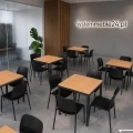 Stolik do kawiarni i strefy socjalnej 80 × 80 cm – nowoczesny stół z metalowym stelażem – Systemmeble24.pl