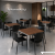 Stół do spotkań 80 × 80 cm z blatem w dekorze orzech i metalowym stelażem – Systemmeble24.pl