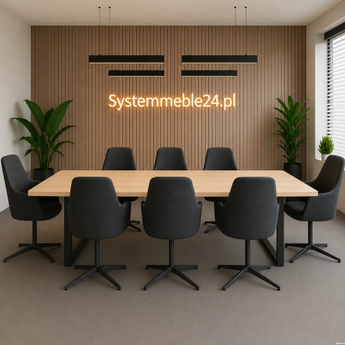 stół konferencyjny klon_stelaż czarny Systemmeble24.pl