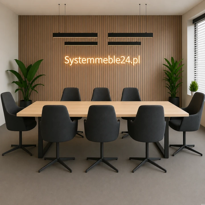 stół konferencyjny klon_stelaż czarny Systemmeble24.pl