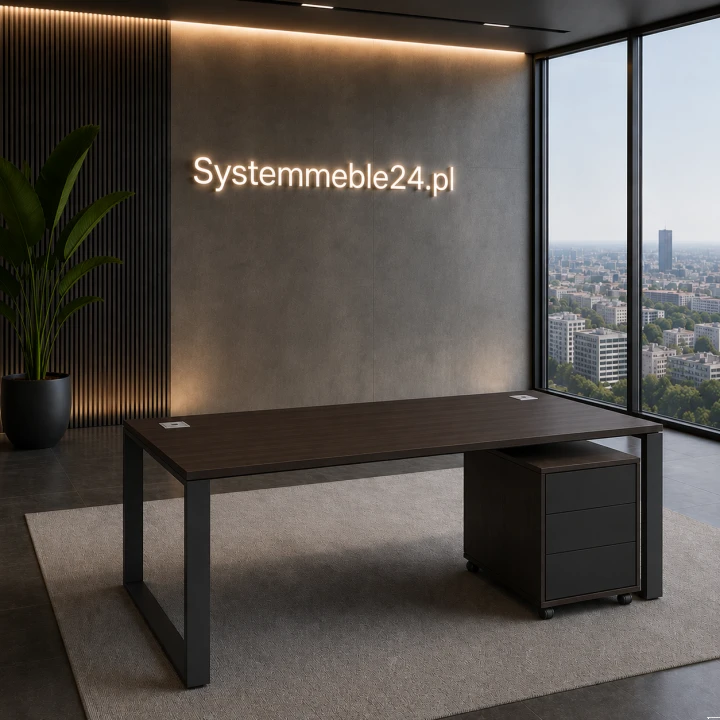 Biurko gabinetowe z kontenerem Creator 200/90 – nowoczesne meble gabinetowe do gabinetów menedżerskich.
