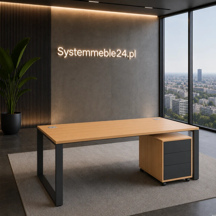 System mebli gabinetowych Creator – biurko gabinetowe z kontenerem w nowoczesnej aranżacji Systemmeble24.pl Bydgoszcz