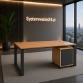Biurko gabinetowe z kontenerem Creator 180/90 – nowoczesne meble gabinetowe do gabinetów menedżerskich.