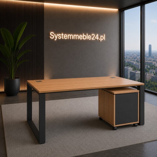 Biurko gabinetowe Creator 200/90 ze stelażem U – nowoczesne meble gabinetowe do gabinetów menedżerskich.