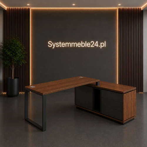 Biurko gabinetowe z kontenerem podporowym 180/154 cm Creator stelaż O – Systemmeble24.pl