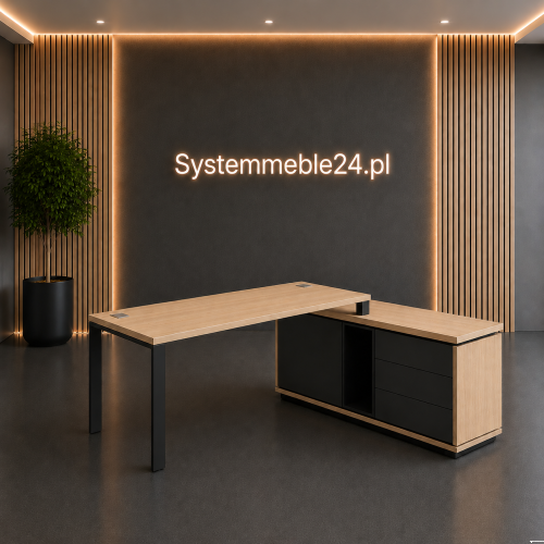 Nowoczesne biurko gabinetowe wizualizacja Systemmeble24.pl Bydgoszcz
