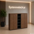 Komoda gabinetowa 202/45/186 cm Creator – nowoczesna komoda biurowa z półkami i frontami | Systemmeble24.pl