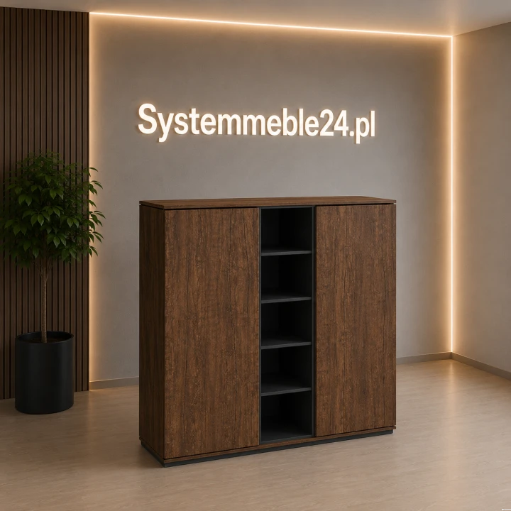Komoda gabinetowa 163/45/186 cm część otwarta Creator – nowoczesna komoda | Systemmeble24.pl