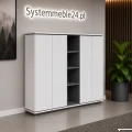 Komoda gabinetowa 202/45/151 cm Creator – nowoczesna komoda biurowa z półkami i frontami | Systemmeble24.pl